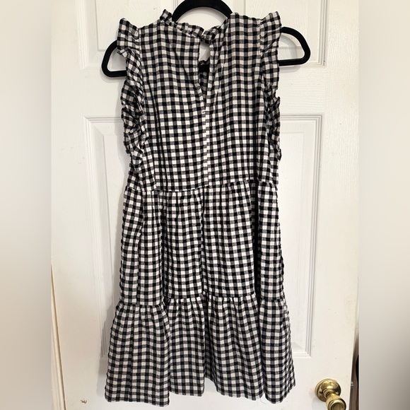 Anthropologie Black and White Gingham Mini Dress - Picture 2 of 11